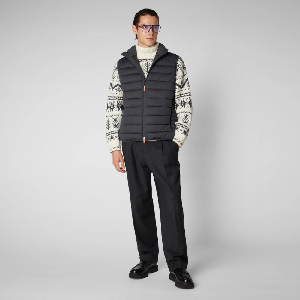 MEN'S RUSSELL PUFFER VEST IN GREY BLACK (M)
